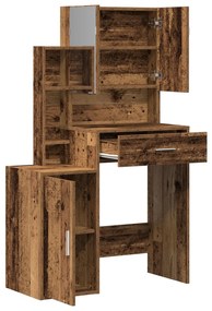 Mesa de Maquilhagem com Espelho e Luzes LED Madeira Velha Madeira Deri