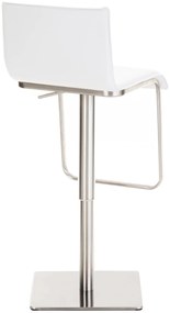 Banco de bar Limon em couro sintético 39 x 80-103 x 46 cm Branco