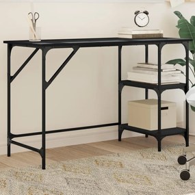 vidaXL Secretária 120x50x75 cm metal e derivados de madeira preto