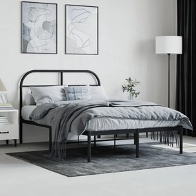 Estrutura de cama com cabeceira 120x190 cm metal preto