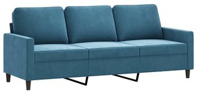 2 pcs conjunto de sofás com almofadões veludo azul