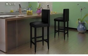 vidaXL Bancos de bar 6 pcs couro artificial preto