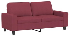3 pcs conjunto de sofás tecido vermelho-tinto