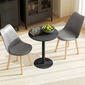 Mesa de Refeição Redonda para 2 Pessoas  (CADEIRAS NÃO INCLUIDAS) Mesa de Cozinha de Aço para Interior e Exterior Ø60x72 cm Preto
