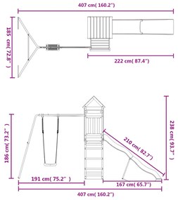 Conjunto de brincar para exterior madeira de pinho impregnada