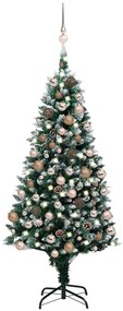 vidaXL Árvore Natal artificial pré-iluminada c/ bolas e pinhas 150 cm