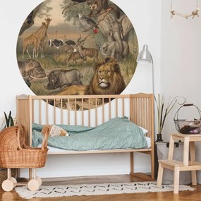 WallArt Papel de parede circular "Animals of Africa" 190 cm