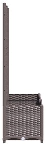 Vaso/floreira jardim c/ treliça 80x40x136 cm PP castanho