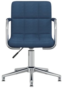 Cadeira de escritório giratória tecido azul