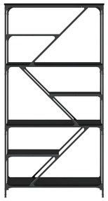 Estante 91x36x176 cm derivados de madeira e aço preto