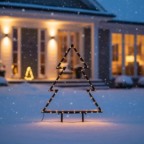 Projetor de Natal Árvore Preto 54cm incl. LED IP44 - Kas