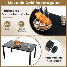 Conjunto de móveis jardim de 4 peças com estrutura metálica galvanizada robusta em vime Preto