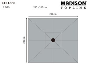 Guarda-sol de jardim Denia 200x200 cm cinzento