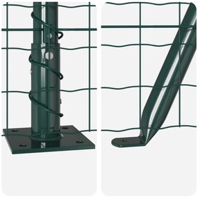 Cerca Euro com 13 Postes Flangeados 1x25 m Aço Galvanizado