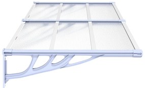 Toldo para porta 199x90 cm policarbonato cinzento/transparente