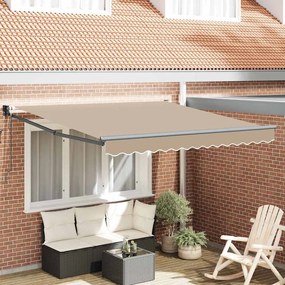vidaXL Toldo Retrátil Automático Bege 300x250 cm