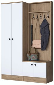 Cabide Hall Stand P6 – Nogueira e Branco – 119,6 x 182,8 x 37,5 cm