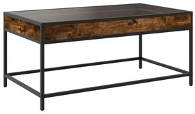 Mesa de centro luzes LED Infinity 90x50x41 cm carvalho fumado