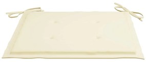 Cadeiras de jardim c/ almofadões creme 6 pcs teca maciça