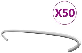 vidaXL Ganchos para gabiões 50 pcs aço galvanizado 20 cm