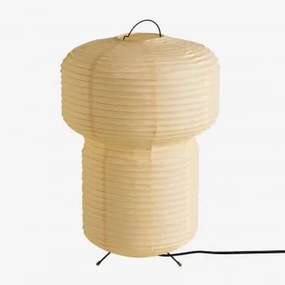 Candeeiro de mesa em papel de arroz (↑48 cm) Weidle Vanilla Yellow - Sklum