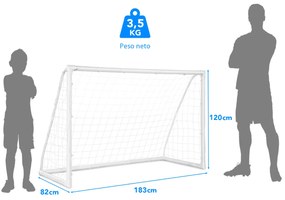 Baliza de futebol portátil para crianças, rede de futebol resistente para pátio, estrutura de pvc, montagem rápida, 183x82x120 cm