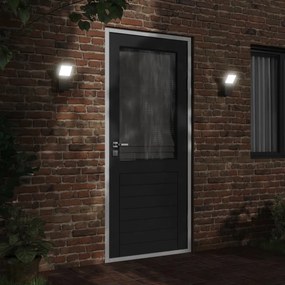 Candeeiros parede LED p/ exterior 2 pcs alumínio fundido preto