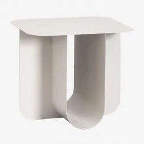 Mesa Auxiliar Retangular 40x45 Cm Em Aço Norman Gardénia Branco - Sklum