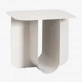 Mesa Lateral Retangular Em Aço (40x45 Cm) Norman Gardénia Branco - Sklum