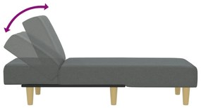 Chaise longue tecido cinzento-escuro