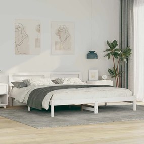 Estrutura da Cama com luzes de tira LED com cabeceira Branco 180 x 200