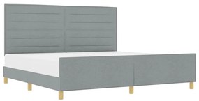 Estrutura de Cama vidaXL em Cinza Claro, 200x200 cm, Tecido