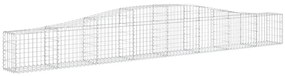 Cestos gabião arqueados 3 pcs 400x30x40/60 cm ferro galvanizado