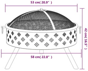 Braseira com atiçador 58 cm XXL aço