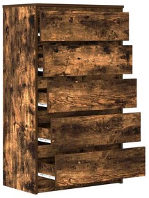 Armário de gavetas 60x36x103 cm deriv. madeira carvalho fumado