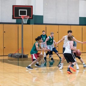 Cesto de Basquetebol Portátil Ajustável em Altura 230-305 CM com Rodas Base de Enchimento para Adultos/Jovens/Crianças