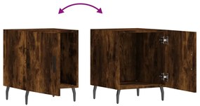Mesa cabeceira 2pcs 40x40x50cm derivado madeira carvalho fumado
