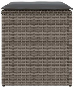 Bancos jardim com almofadas 2 unid 40x40x43 cm vime PE cinzento