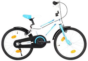 vidaXL Bicicleta de criança roda 18" azul e branco