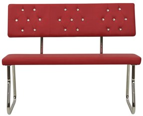 Banco 110 cm couro artificial vermelho tinto