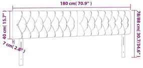 Cabeceira de cama c/ luzes LED veludo 180x7x78/88cm azul-escuro