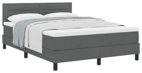 Camas Box com Colchão Cinza Escuro 140x190 cm Tecido