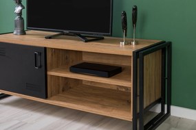 Conjunto de Mobiliário de Sala Cosmo – Pinho Atlântico Preto – TV: 130