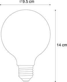 Conjunto de 5 Lâmpadas LED Smart E27 Dimmable G95 Âmbar 4.9W 320lm 2500K