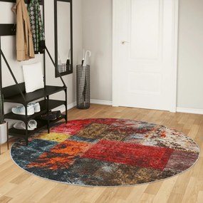 vidaXL Tapete lavável antiderrapante Ø 200 cm multicor