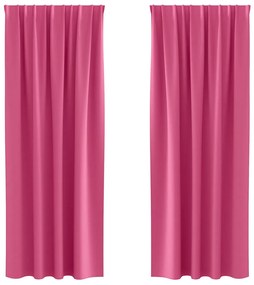 Cortinas 2 pcs Rosa Brilhante 260 x 140 cm Poliéster