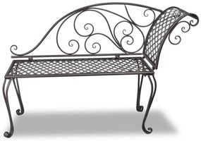 Chaise lounge para jardim 128 cm aço antigo castanho