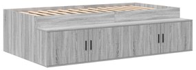 Cama de Armazenamento Cinza Sonoma 80x200 cm
