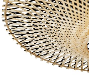 Candeeiro de arco moderno preto com aba-jour oriental e bambu 50 cm - XXL Rina Moderno