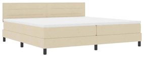 Cama Box Bege Tecido 200 x 200 cm Colchão de Cama Retangular